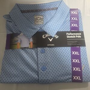 Callaway Men's Blue Patterned Stretch Polo